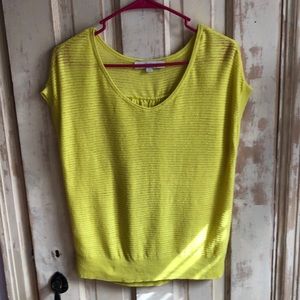Anne Taylor yellow knit ribbed sweater top